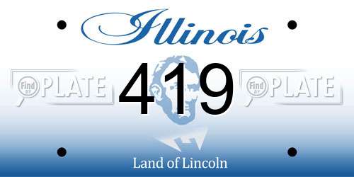 419 Illinois License Plate