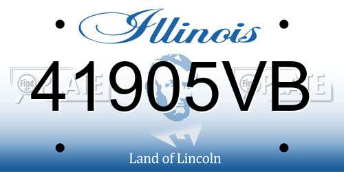 41905VB Illinois License Plate