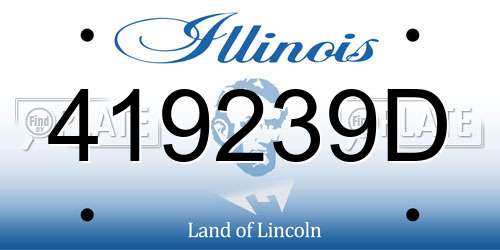 419239D Illinois License Plate
