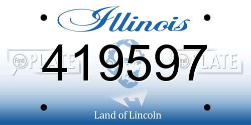 419597 Illinois License Plate