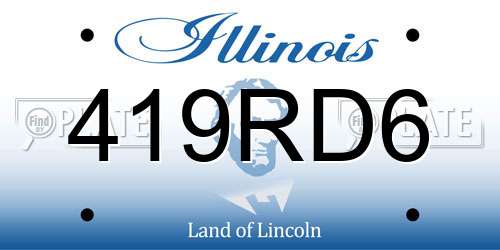 419RD6 Illinois License Plate