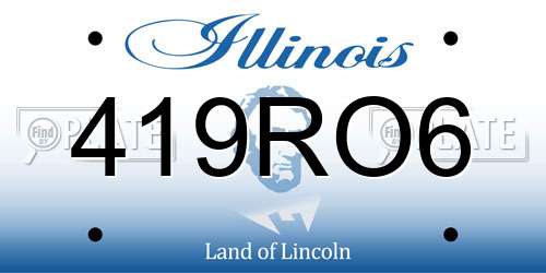 419RO6 Illinois License Plate