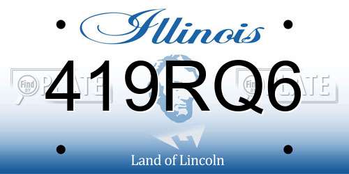 419RQ6 Illinois License Plate