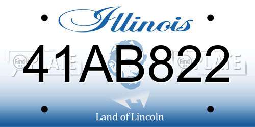 41AB822 Illinois License Plate