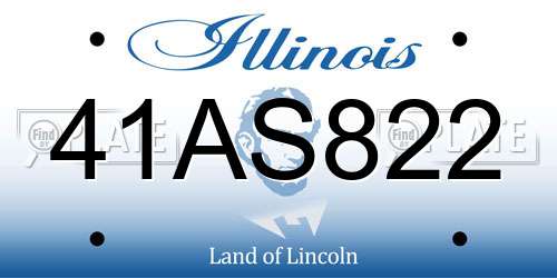 41AS822 Illinois License Plate