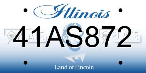 41AS872 Illinois License Plate