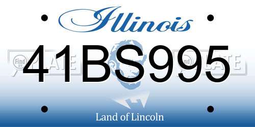 41BS995 Illinois License Plate