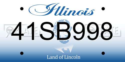 41SB998 Illinois License Plate