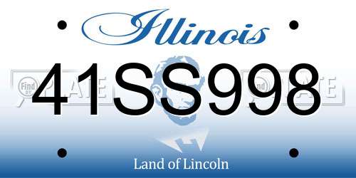 41SS998 Illinois License Plate