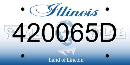 420065D Illinois License Plate