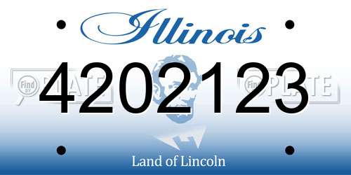 4202123 Illinois License Plate