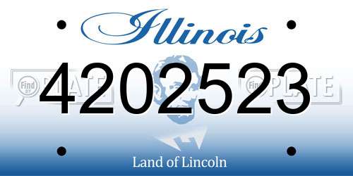4202523 Illinois License Plate