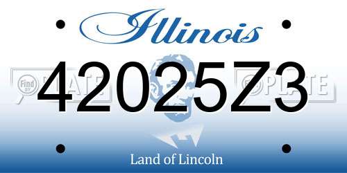 42025Z3 Illinois License Plate