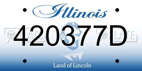 420377D Illinois License Plate