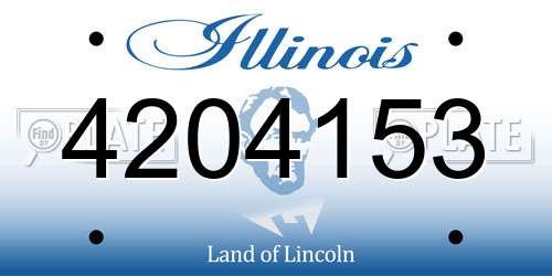 4204153 Illinois License Plate