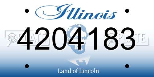 4204183 Illinois License Plate