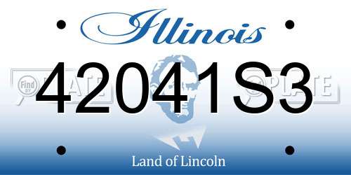 42041S3 Illinois License Plate