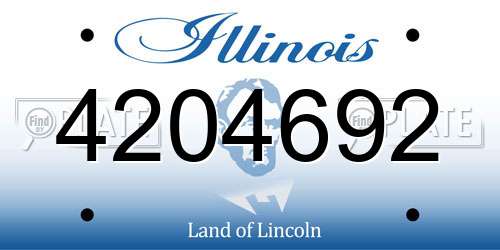 4204692 Illinois License Plate