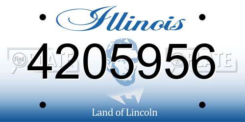 4205956 Illinois License Plate