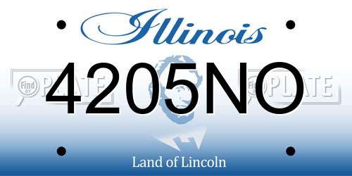 4205NO Illinois License Plate