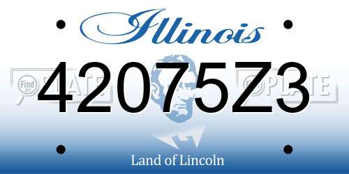 42075Z3 Illinois License Plate