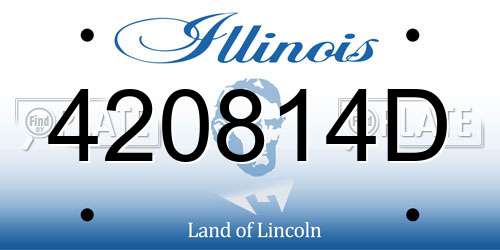 420814D Illinois License Plate