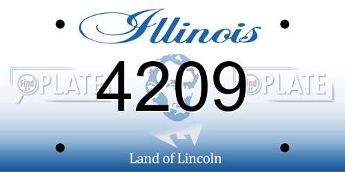 4209 Illinois License Plate