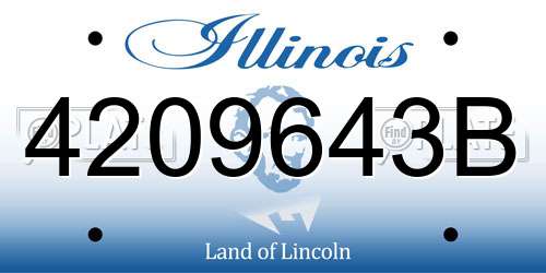 4209643B Illinois License Plate
