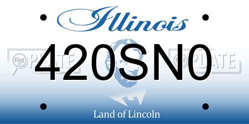 420SN0 Illinois License Plate