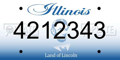 4212343 Illinois License Plate