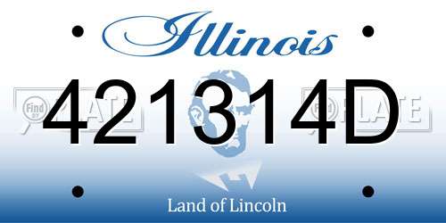 421314D Illinois License Plate