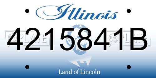4215841B Illinois License Plate