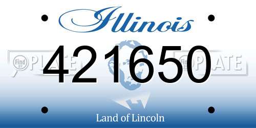 421650 Illinois License Plate