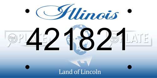 421821 Illinois License Plate
