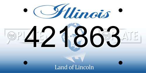 421863 Illinois License Plate