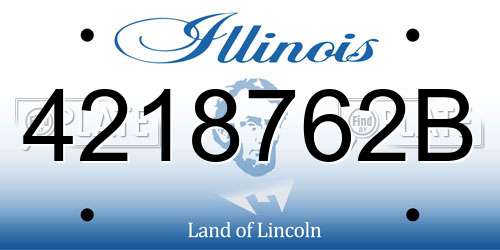 4218762B Illinois License Plate