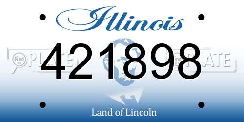 421898 Illinois License Plate