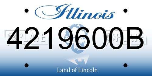 4219600B Illinois License Plate