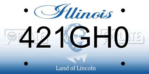 421GH0 Illinois License Plate