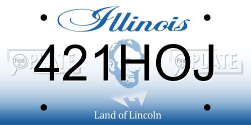 421HOJ Illinois License Plate