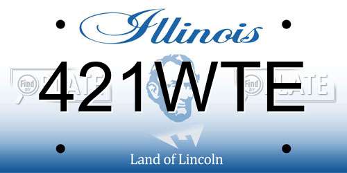 421WTE Illinois License Plate