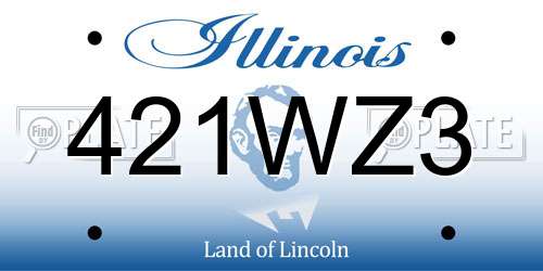 421WZ3 Illinois License Plate