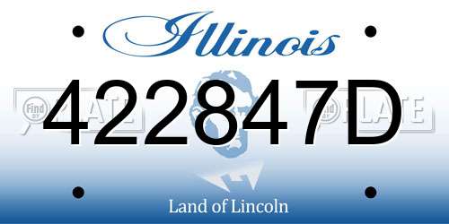 422847D Illinois License Plate