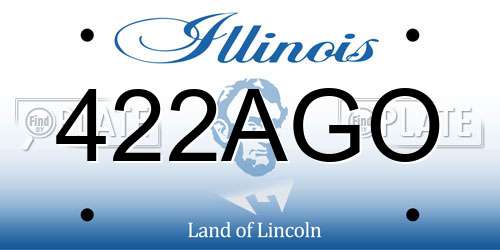 422AGO Illinois License Plate