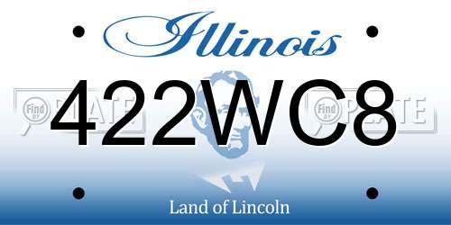 422WC8 Illinois License Plate