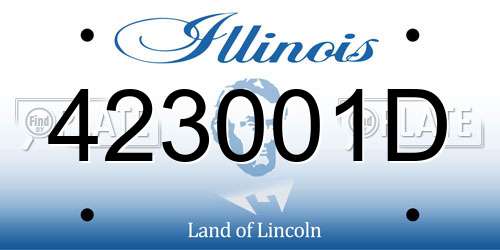 423001D Illinois License Plate