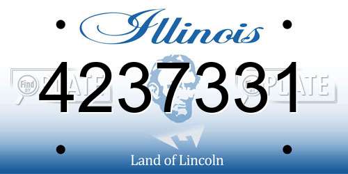4237331 Illinois License Plate