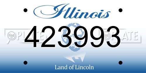423993 Illinois License Plate