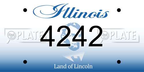4242 Illinois License Plate