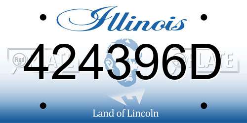 424396D Illinois License Plate